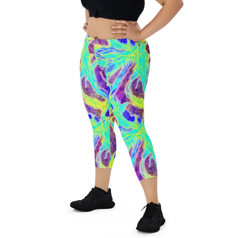 Galactic Marble on Capri Leggings — Front