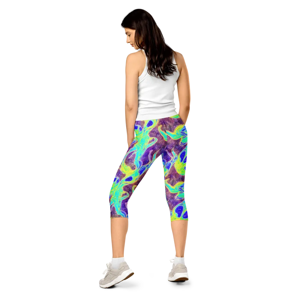 Galactic Marble on Capri Leggings — Back