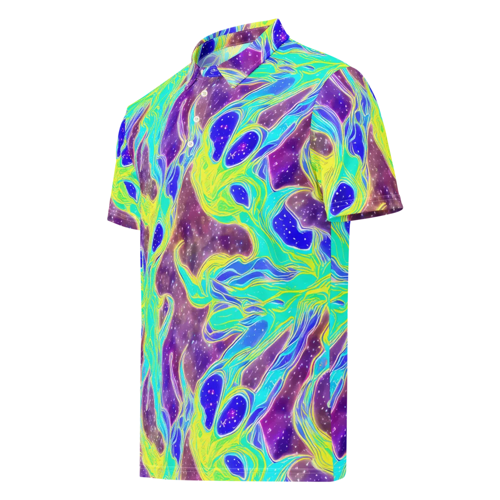 Galactic Marble on Men's Slim Fit Polo Shirt — Left Front