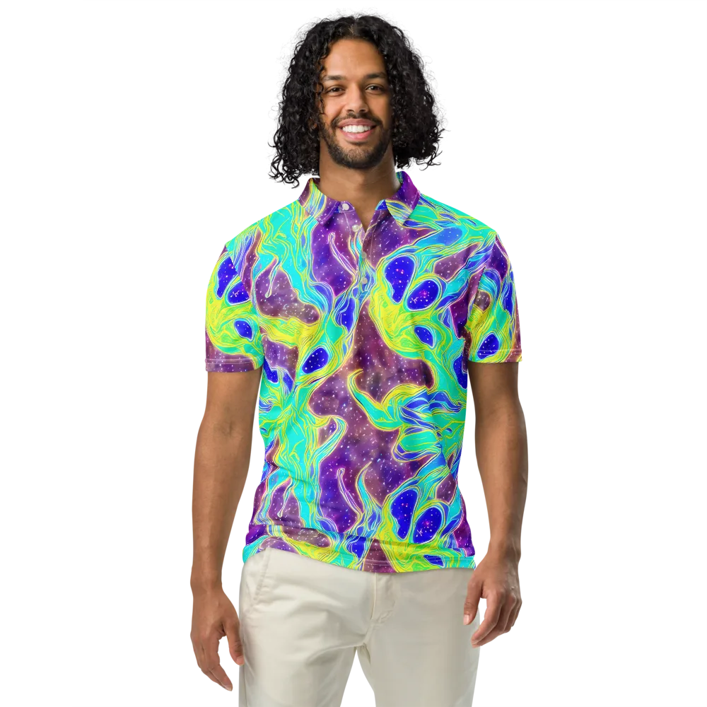 Galactic Marble on Men's Slim Fit Polo Shirt — Front