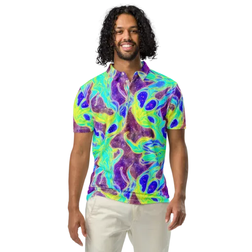 Galactic Marble on a Men's Slim Fit Polo Shirt
