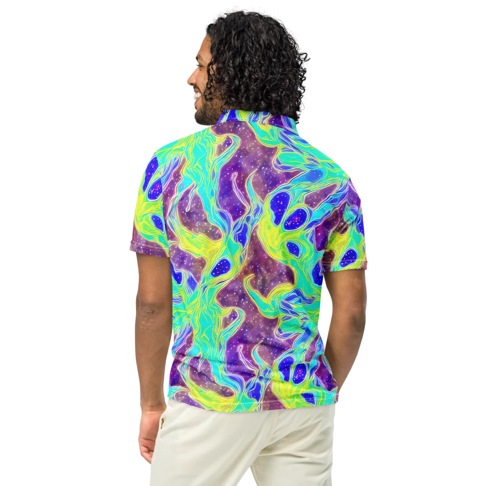 Galactic Marble on Men's Slim Fit Polo Shirt — Back