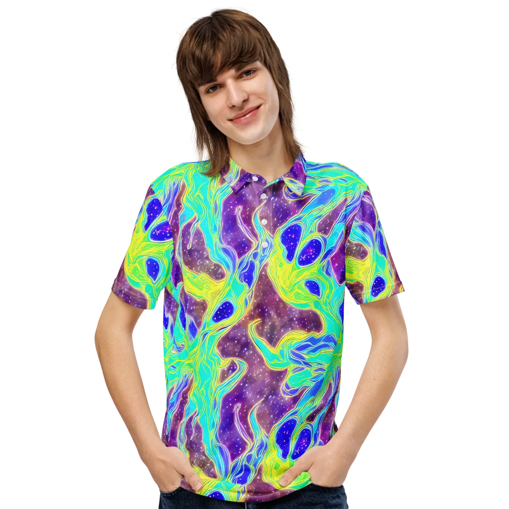 Galactic Marble on Men's Slim Fit Polo Shirt — Front