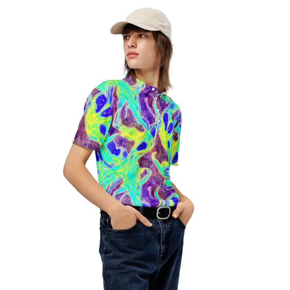 Galactic Marble on Men's Slim Fit Polo Shirt — Right Front