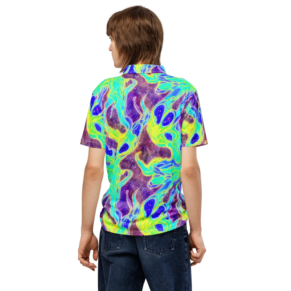 Galactic Marble on Men's Slim Fit Polo Shirt — Back