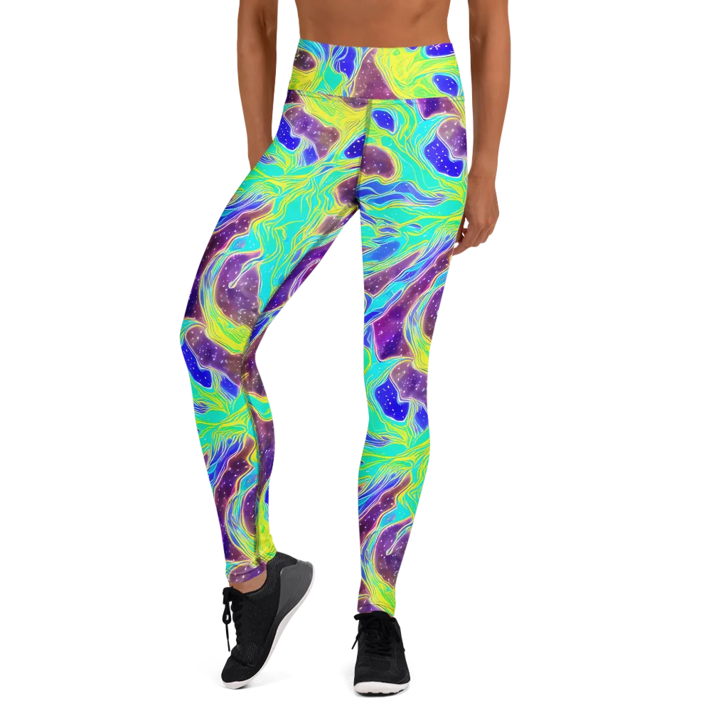 Galactic Marble on Yoga Leggings — Front