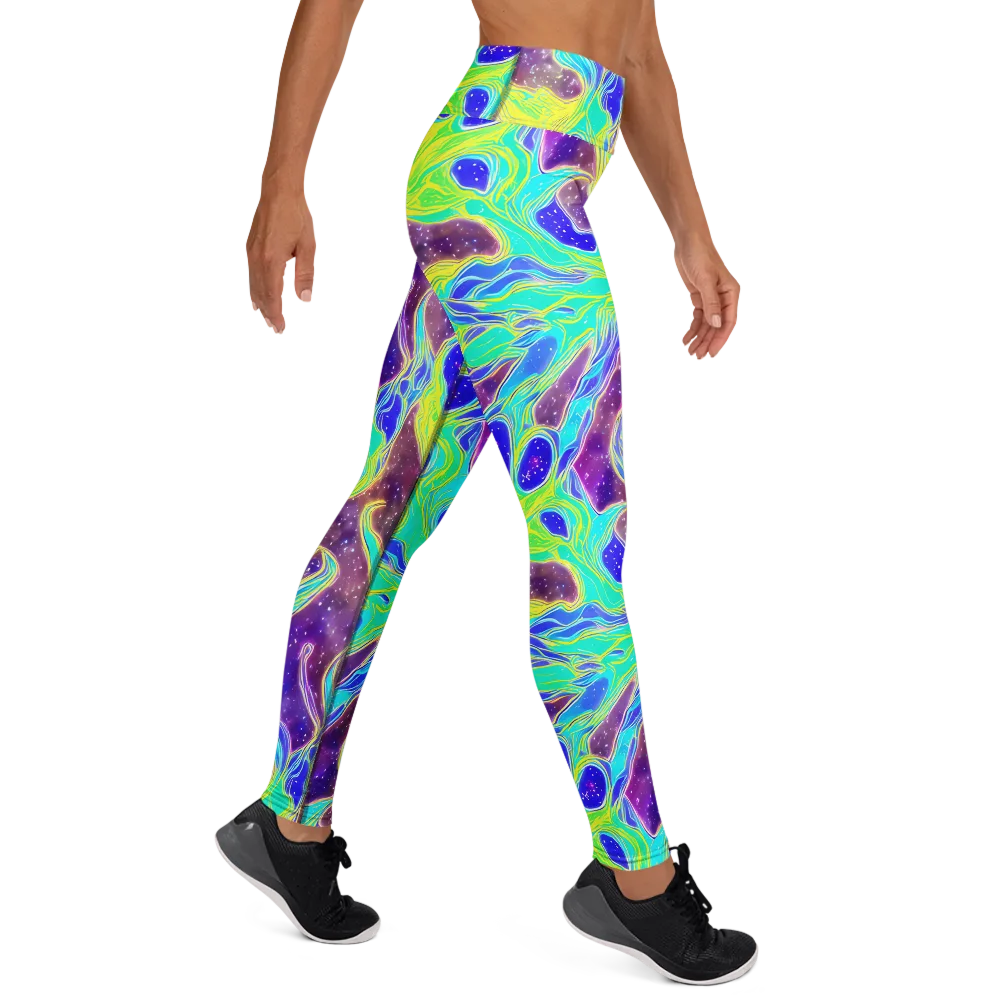 Galactic Marble on Yoga Leggings — Right