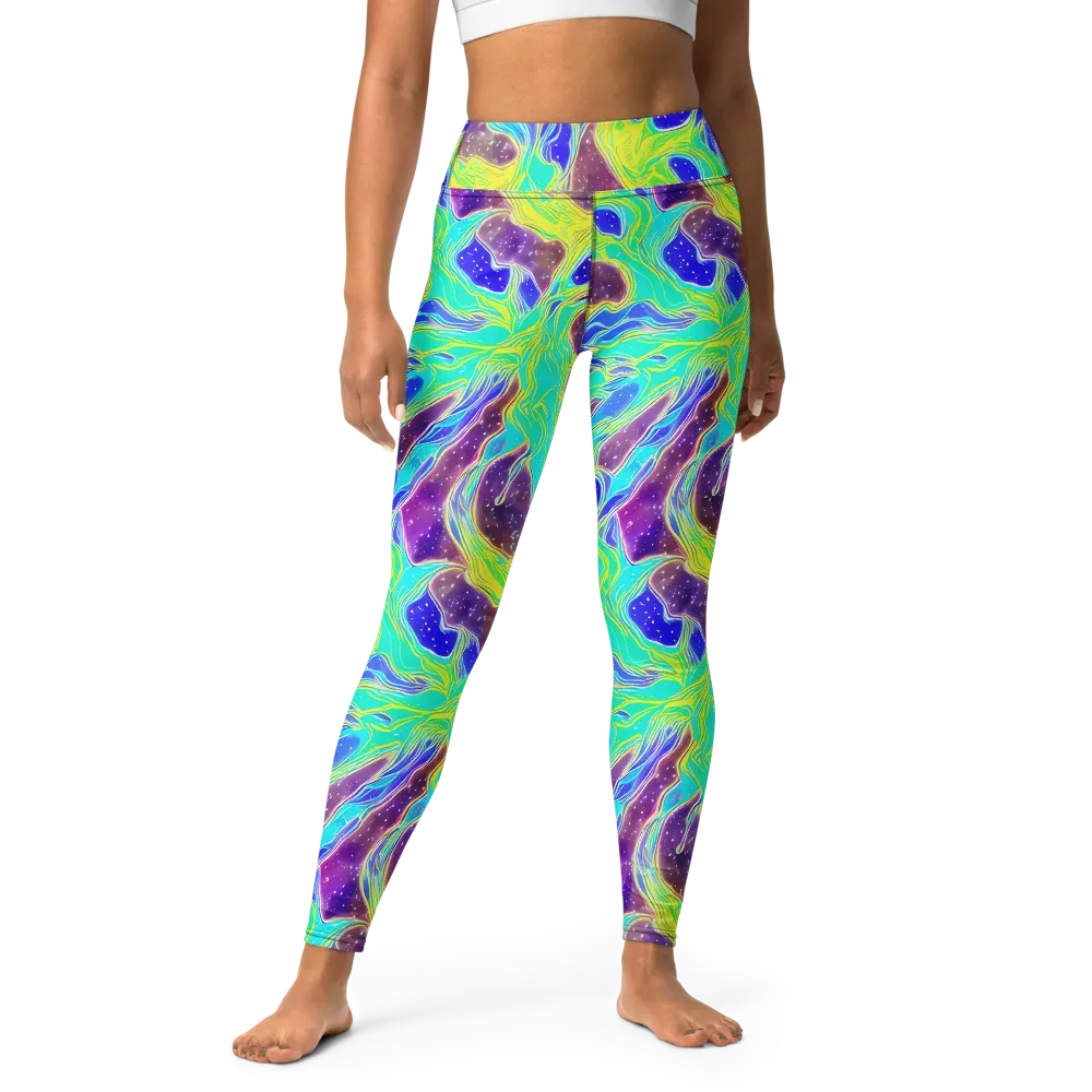 Galactic Marble on Yoga Leggings — Front