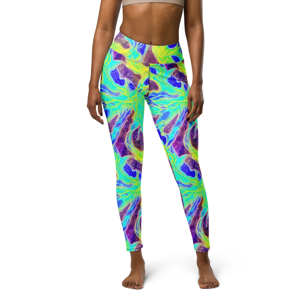 Galactic Marble on Yoga Leggings — Front