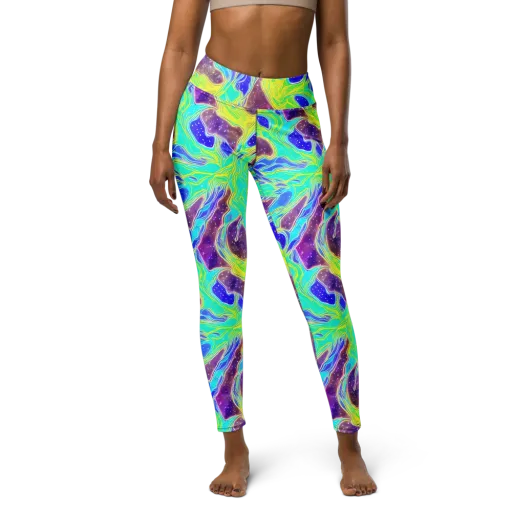 Galactic Marble on a Yoga Leggings