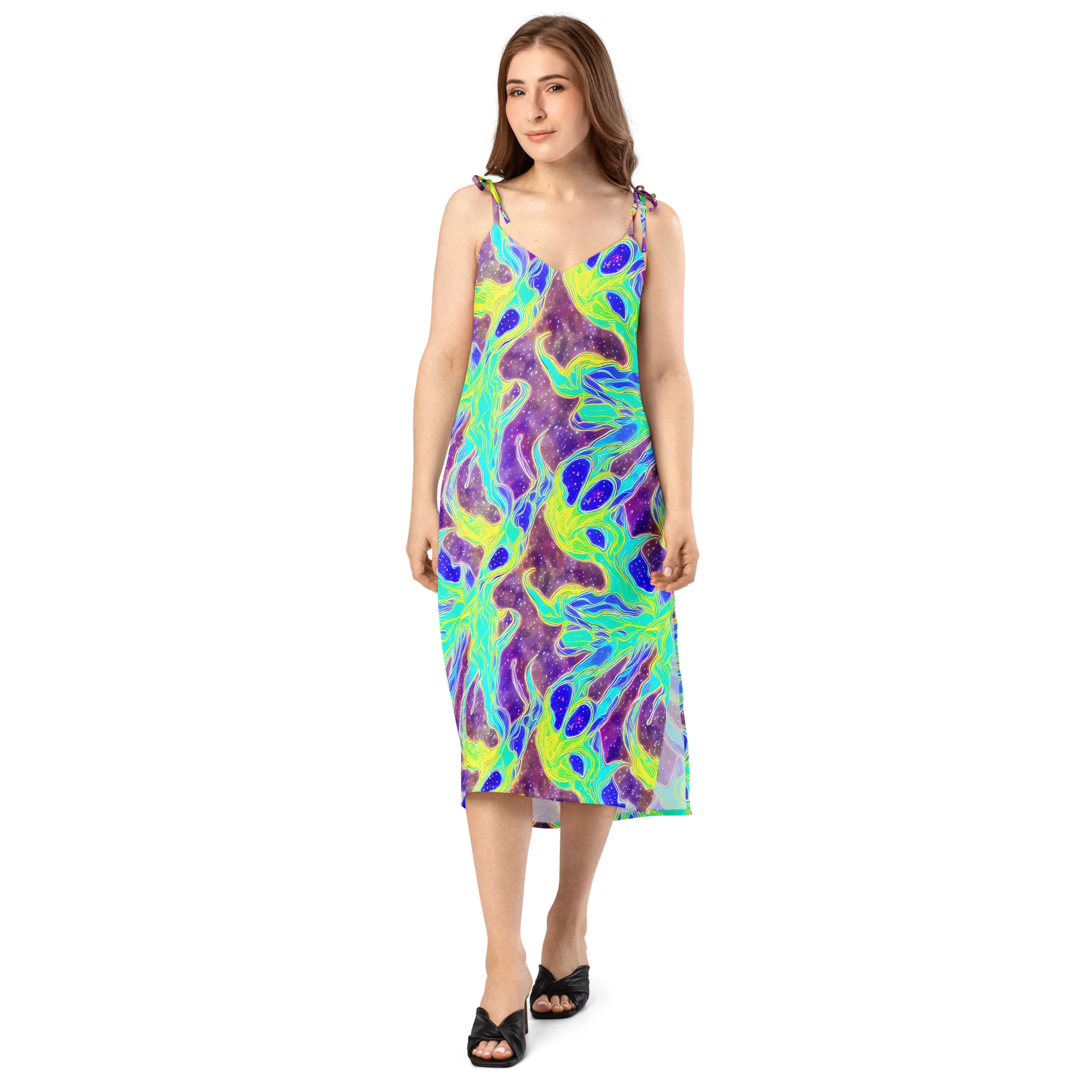 Galactic Marble on Slip Dress — Front