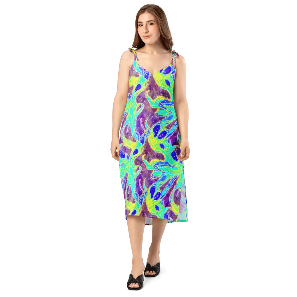 Galactic Marble on Slip Dress — Front