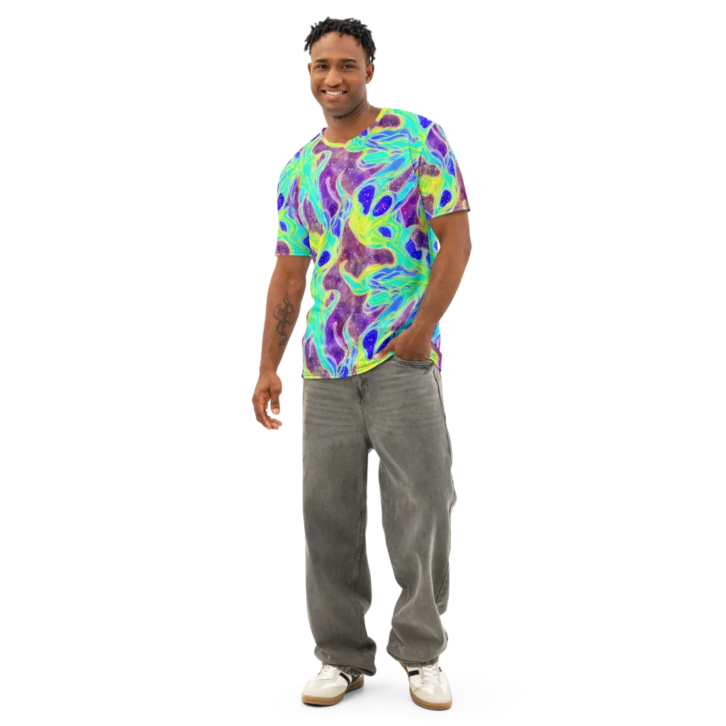 Galactic Marble on Men's Cotton Crew Neck T-Shirt — Front