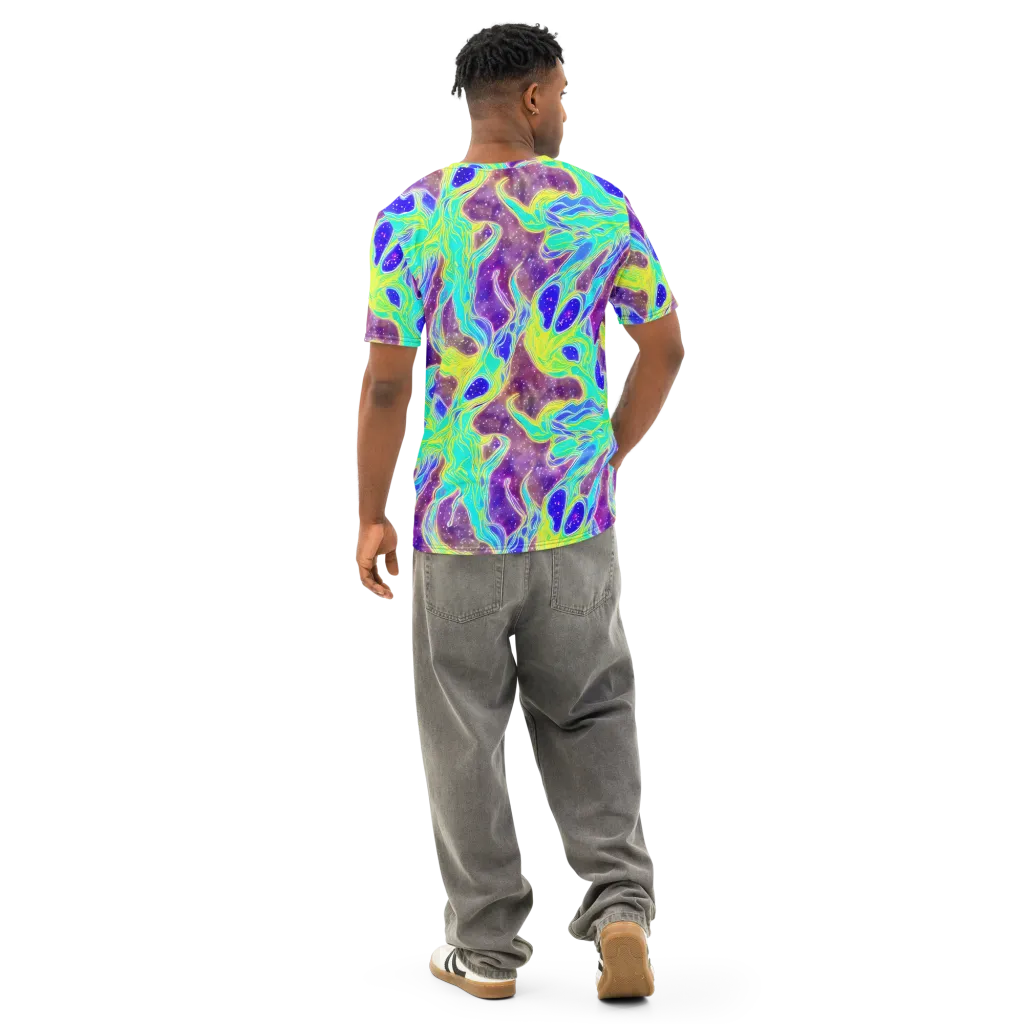 Galactic Marble on Men's Cotton Crew Neck T-Shirt — Back