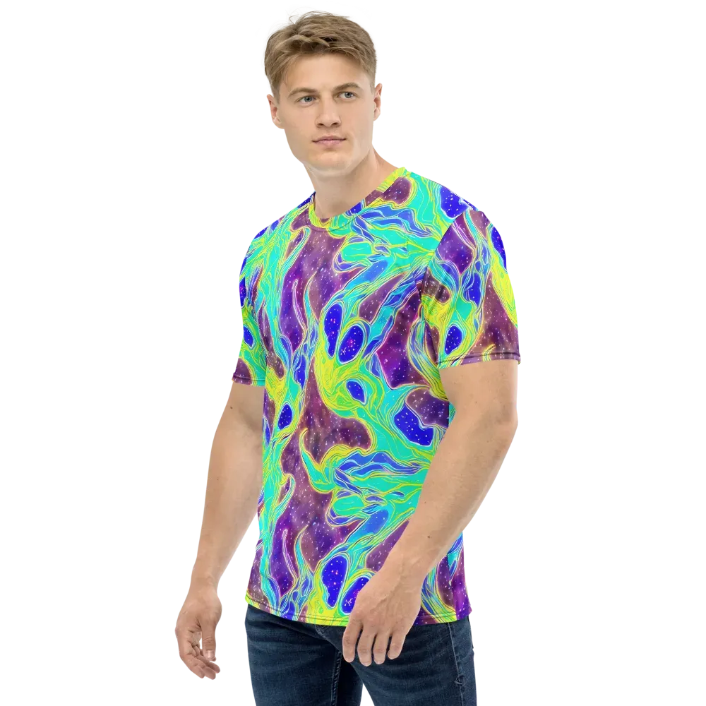 Galactic Marble on Men's Crew Neck T-Shirt — Left