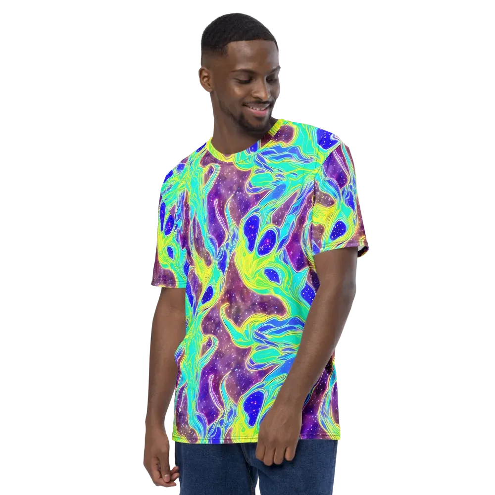 Galactic Marble on Men's Crew Neck T-Shirt — Left