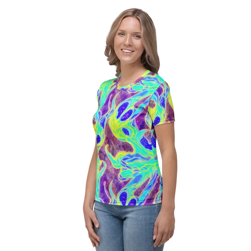 Galactic Marble on Women's Crew Neck T-Shirt — Left