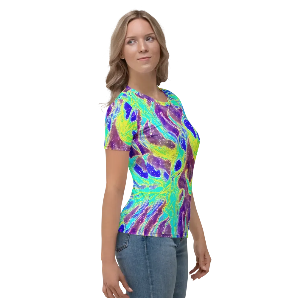 Galactic Marble on Women's Crew Neck T-Shirt — Right