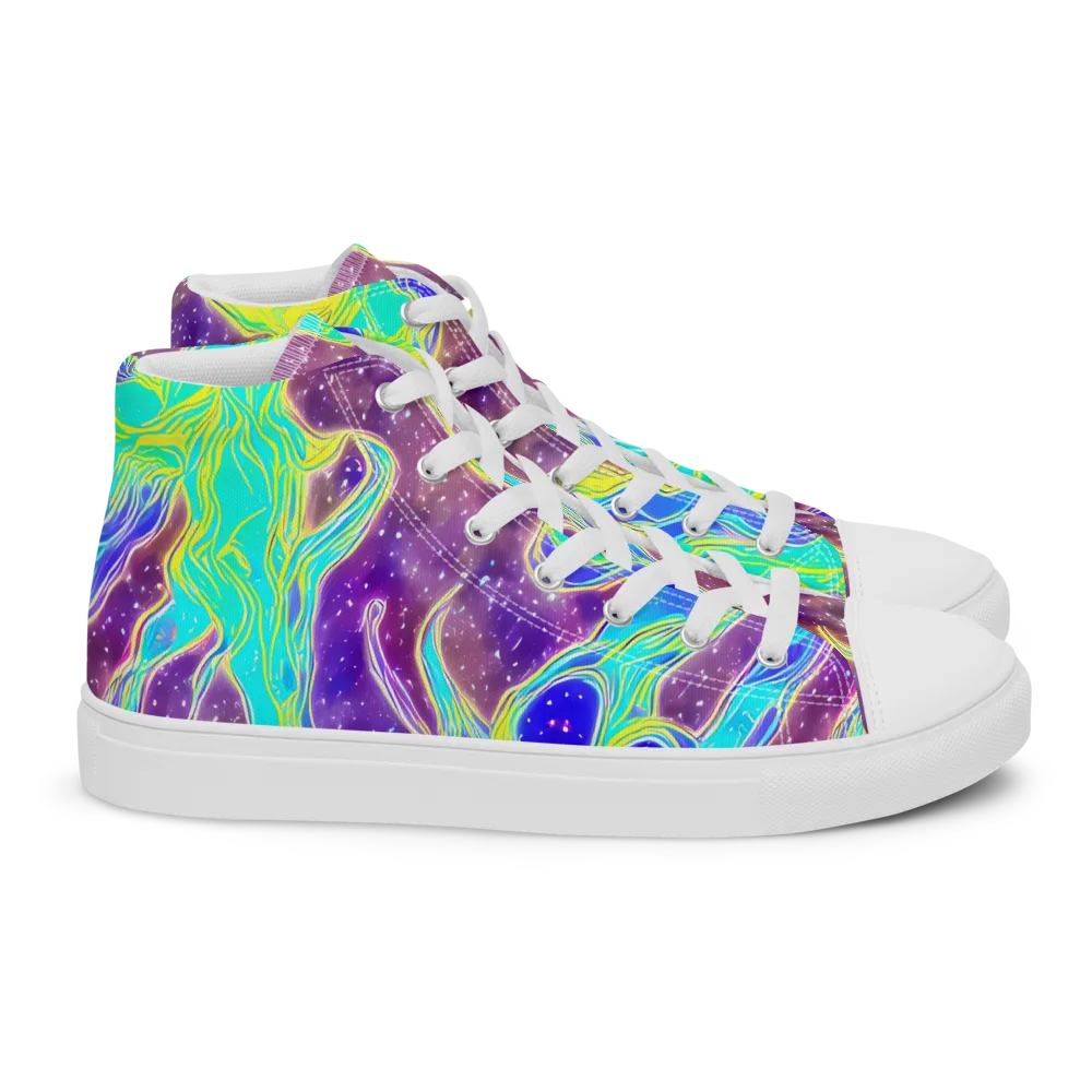 Galactic Marble on Women's High Top Canvas Shoes — Right