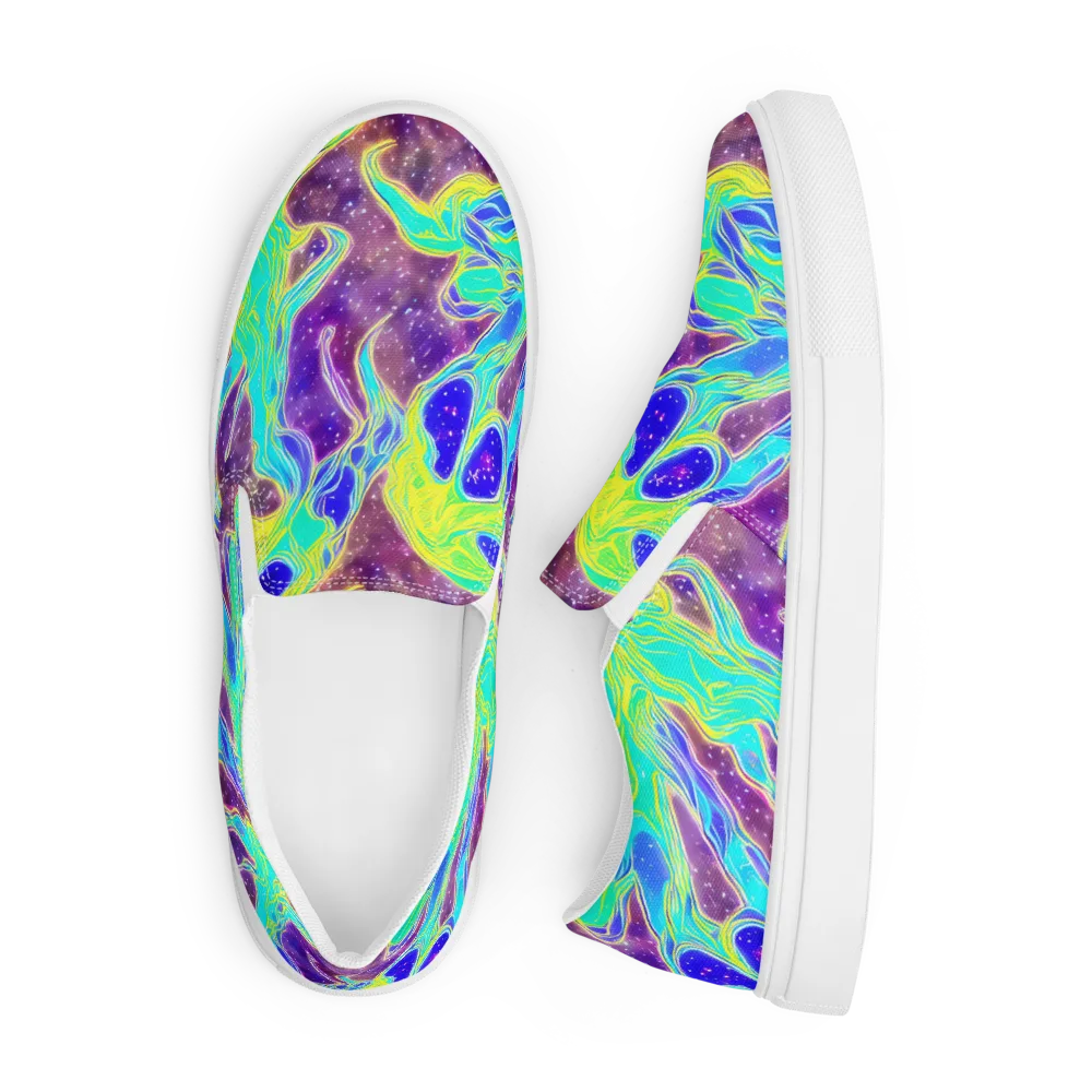 Galactic Marble on Men's Slip-On Canvas Shoes — Front