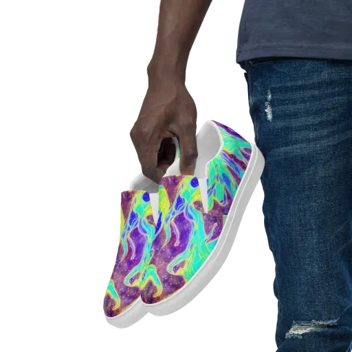 Galactic Marble on a Men's Slip-On Canvas Shoes