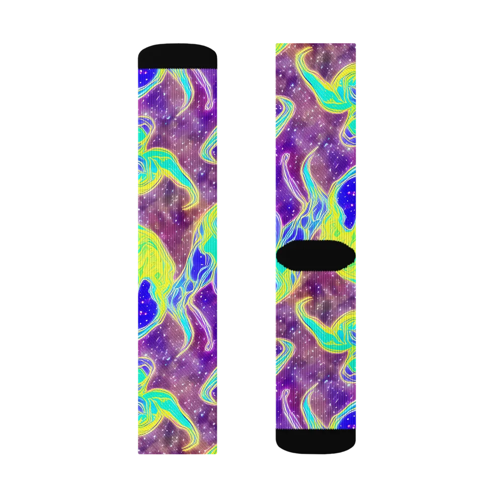 Galactic Marble on Socks — Right Sock