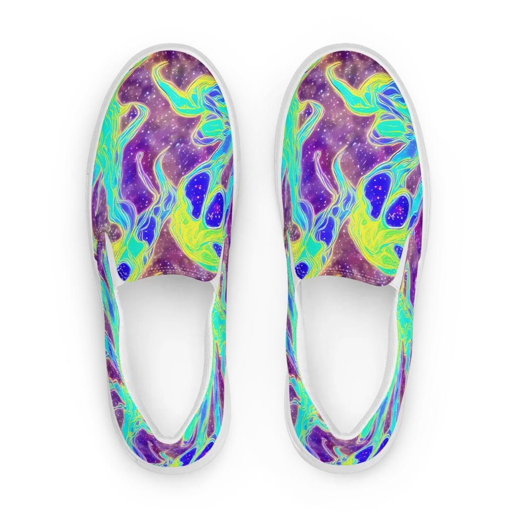 Galactic Marble on Women's Slip-On Canvas Shoes — Front