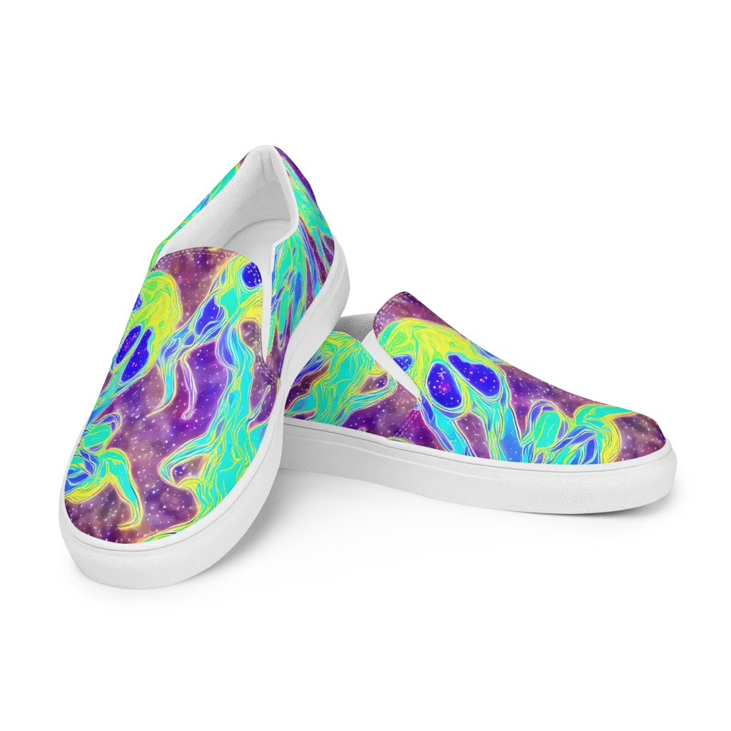 Galactic Marble on Women's Slip-On Canvas Shoes — Left Front