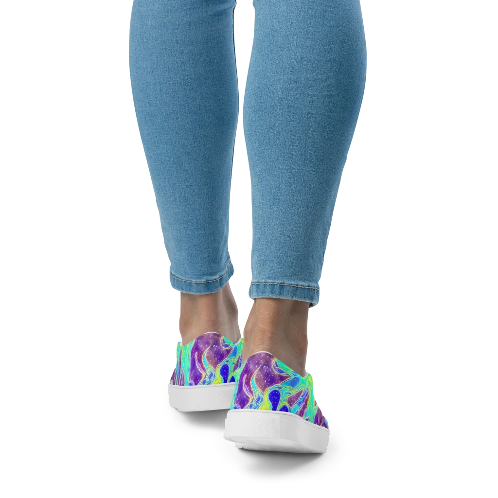 Galactic Marble on Women's Slip-On Canvas Shoes — Back