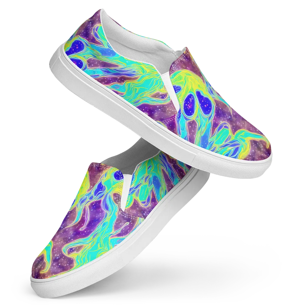 Galactic Marble on Women's Slip-On Canvas Shoes — Front