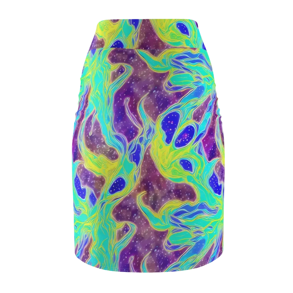 Galactic Marble on Pencil Skirt — Back