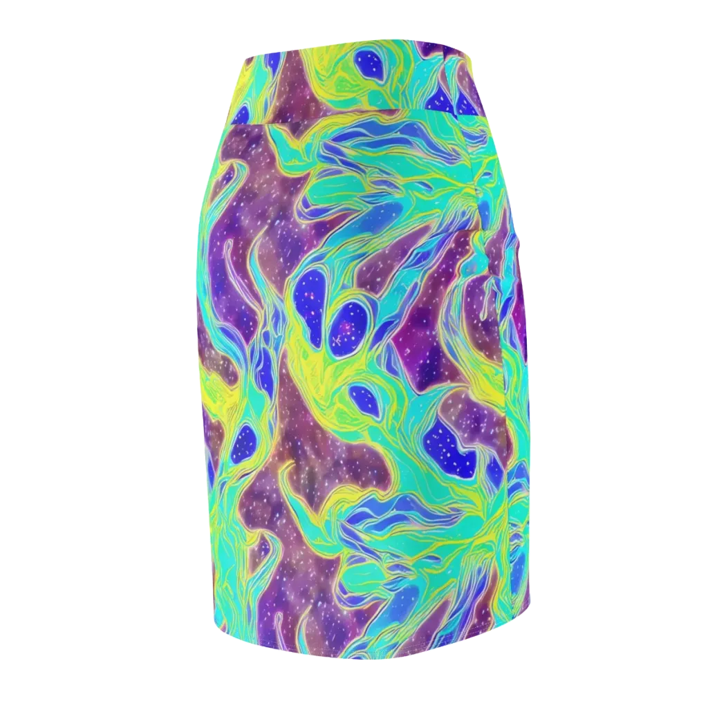 Galactic Marble on Pencil Skirt — Back Side