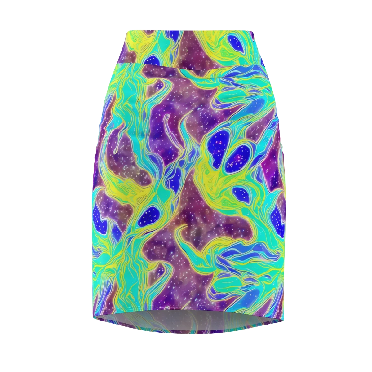 Galactic Marble on Pencil Skirt — Front