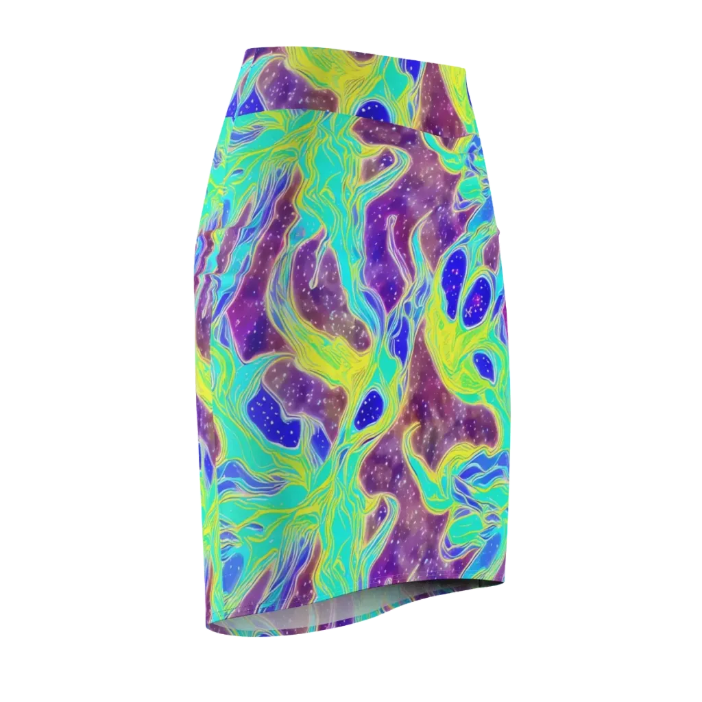 Galactic Marble on Pencil Skirt — Front Side