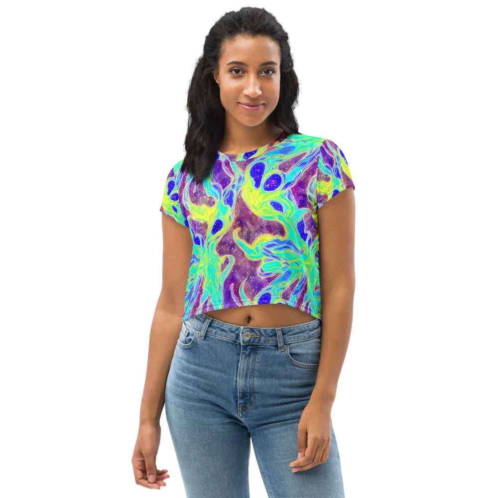 Galactic Marble on Crop Tee — Front