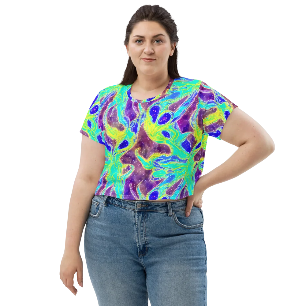 Galactic Marble on Crop Tee — Front