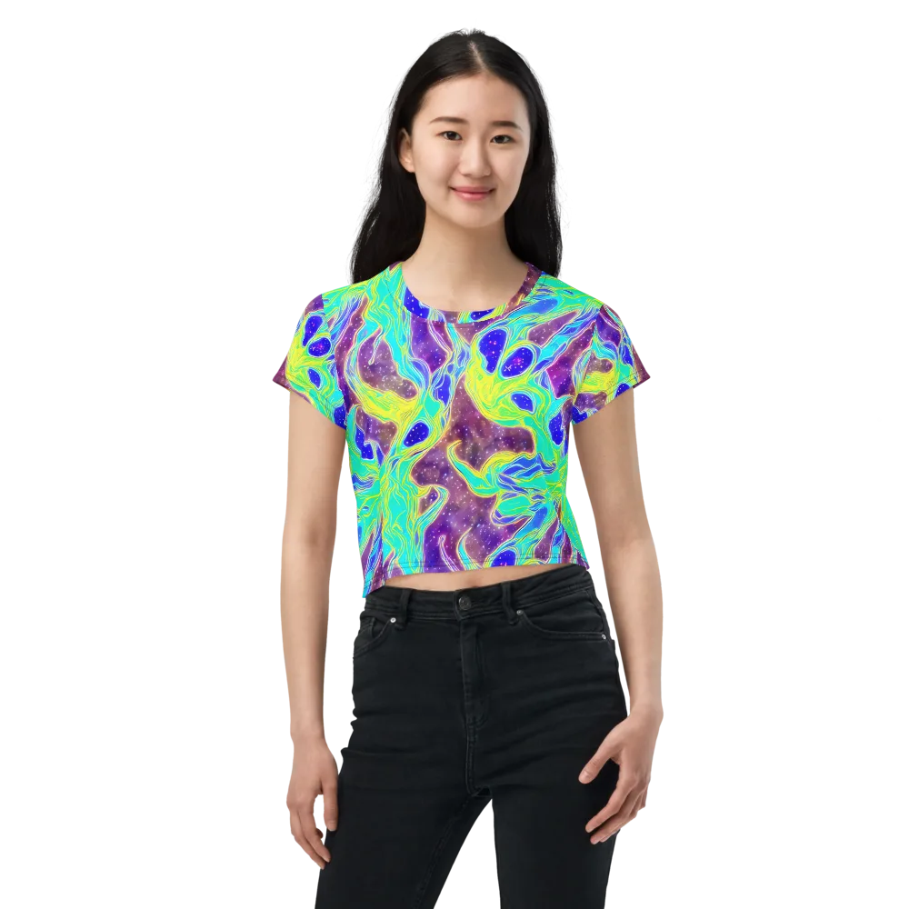 Galactic Marble on Crop Tee — Front