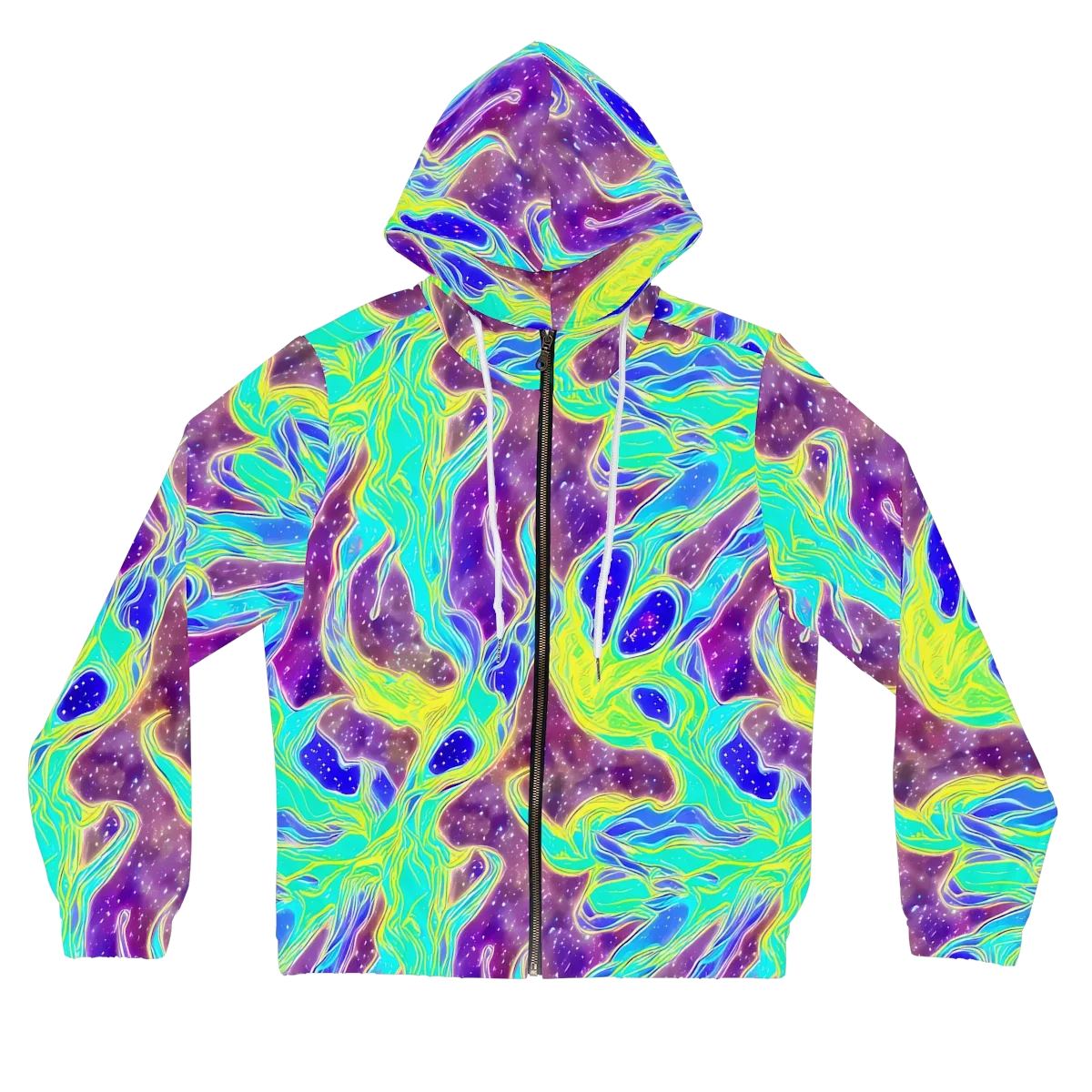 Galactic Marble on Women's Full-Zip Hoodie — Front
