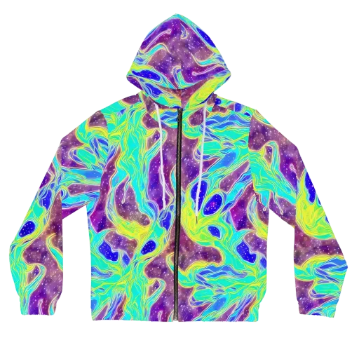 Galactic Marble on a Women's Full-Zip Hoodie