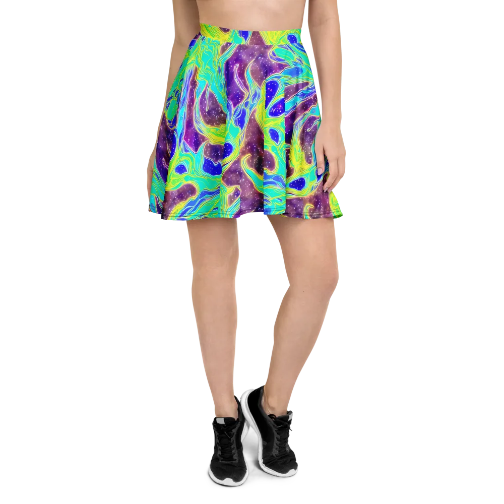 Galactic Marble on Skater Skirt — Front