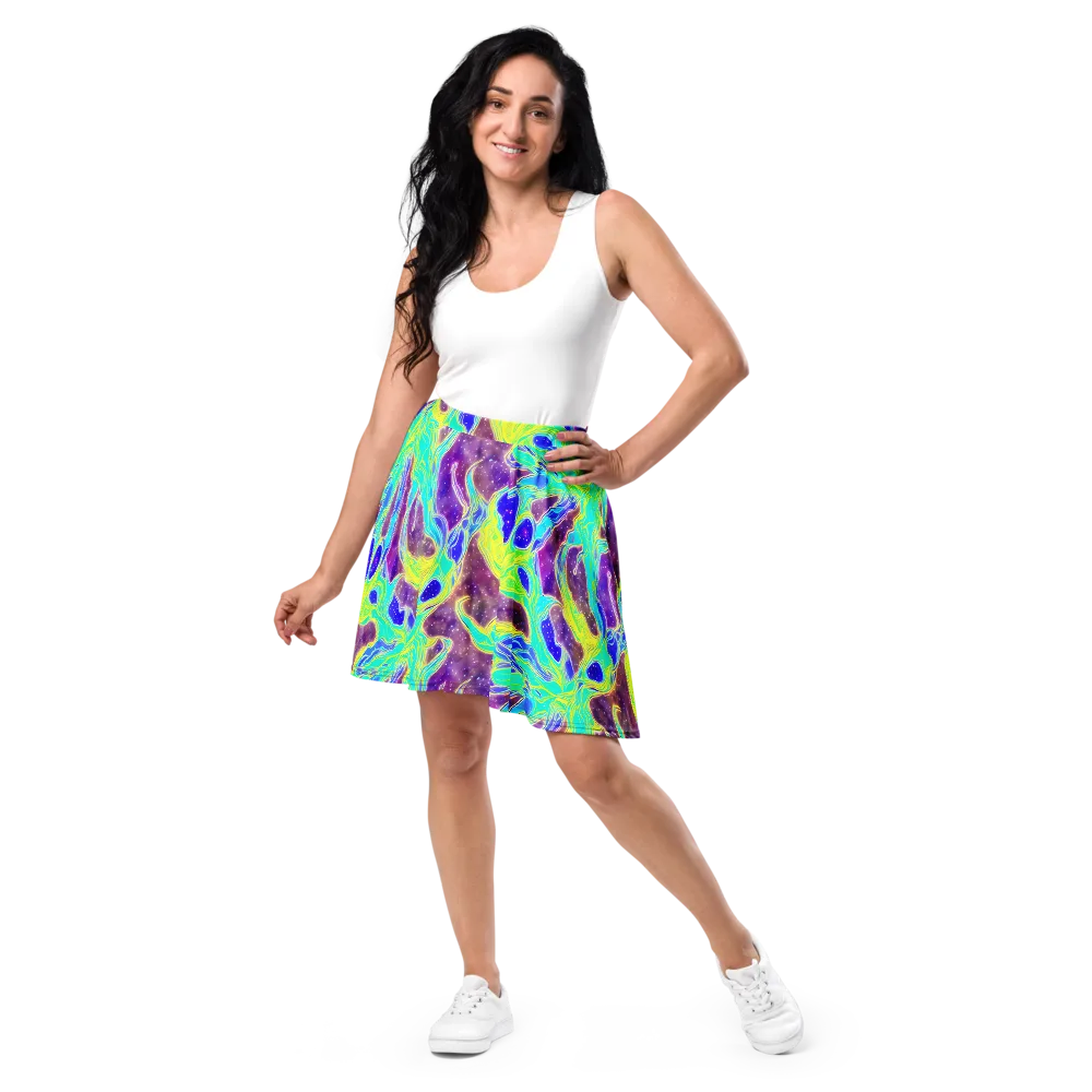 Galactic Marble on Skater Skirt — Front
