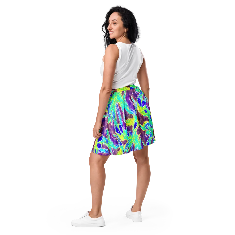 Galactic Marble on Skater Skirt — Back
