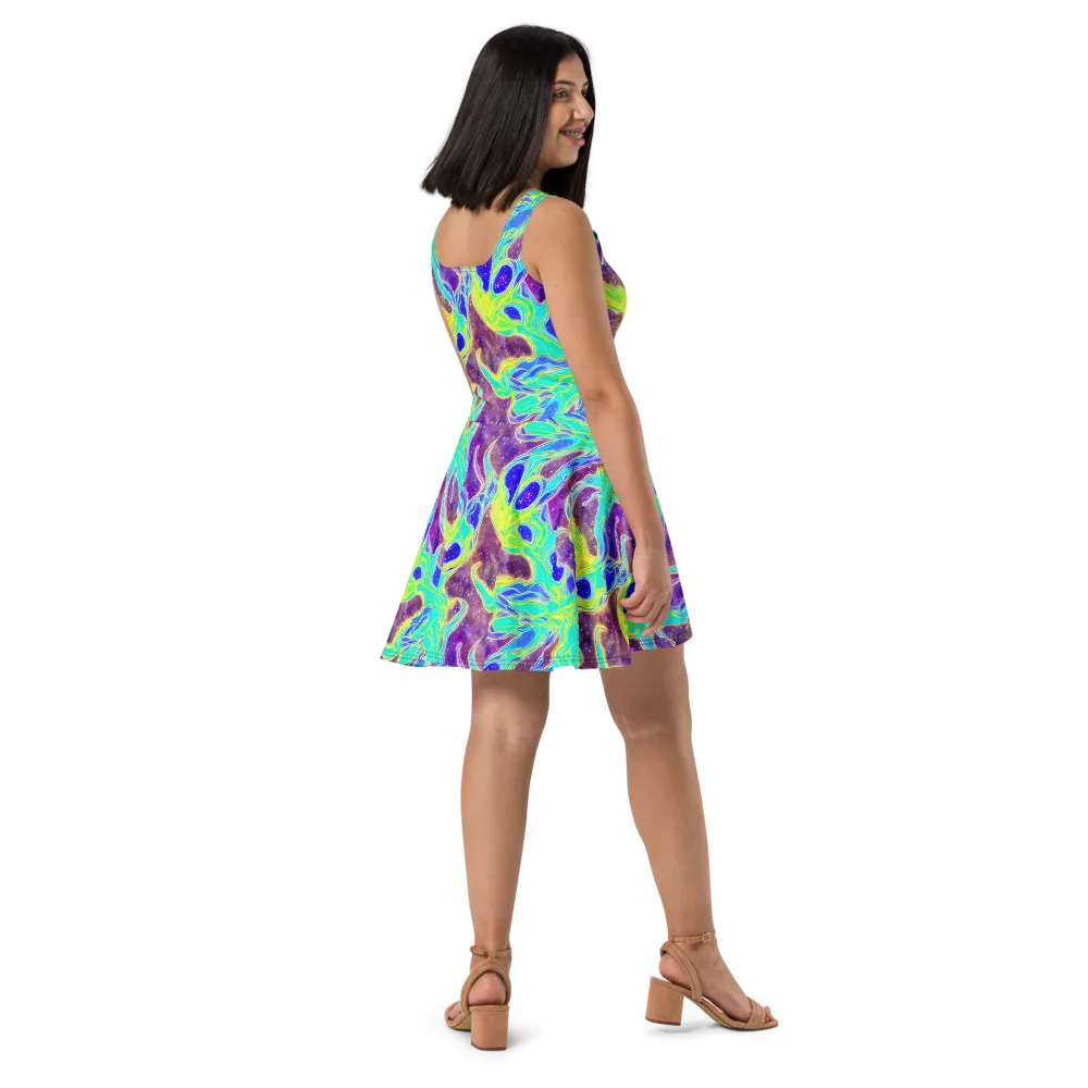 Galactic Marble on Skater Dress — Right