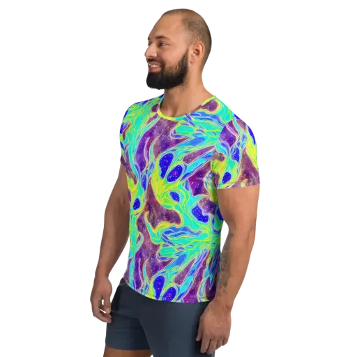 Galactic Marble on a Men's Athletic T-Shirt
