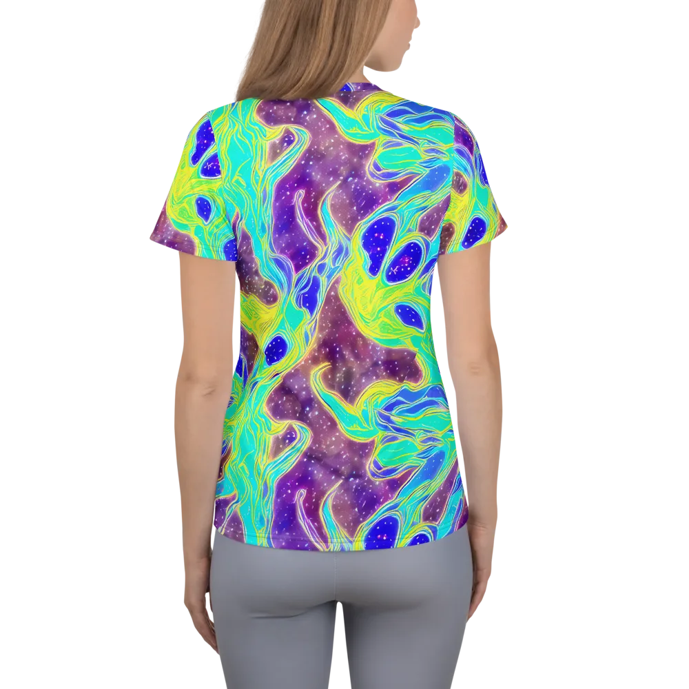 Galactic Marble on Women's Athletic T-Shirt — Back