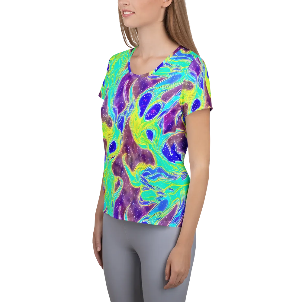 Galactic Marble on Women's Athletic T-Shirt — Left