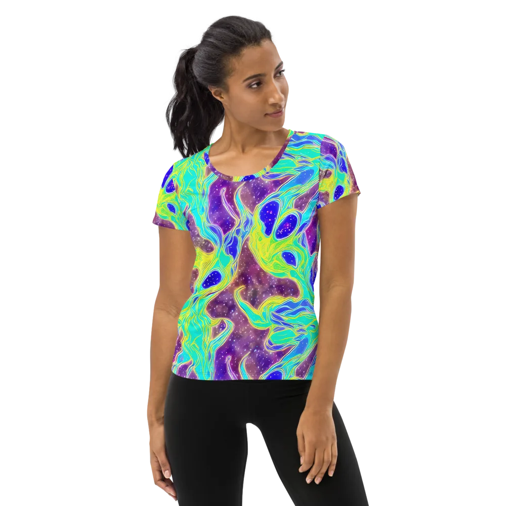 Galactic Marble on Women's Athletic T-Shirt — Front