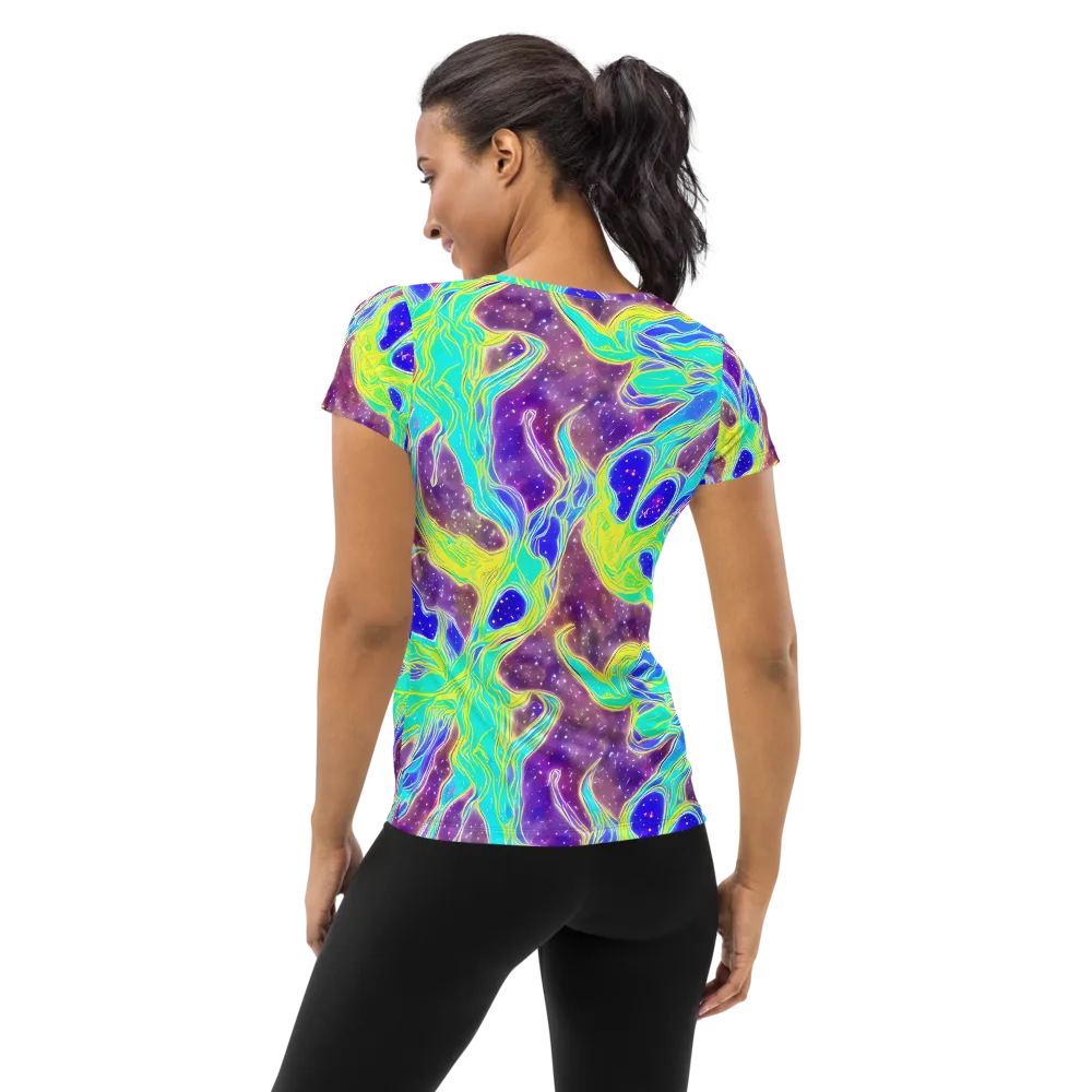 Galactic Marble on Women's Athletic T-Shirt — Back