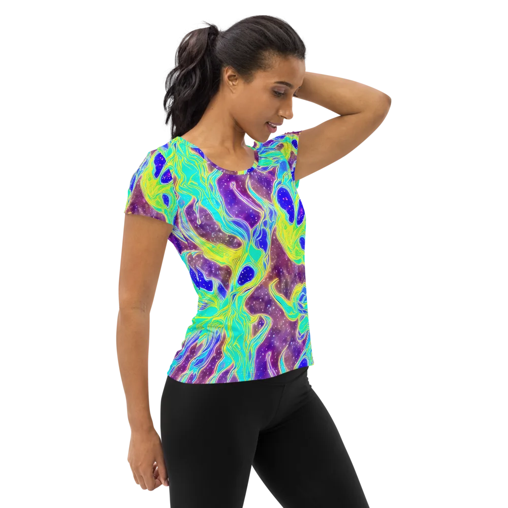 Galactic Marble on Women's Athletic T-Shirt — Right