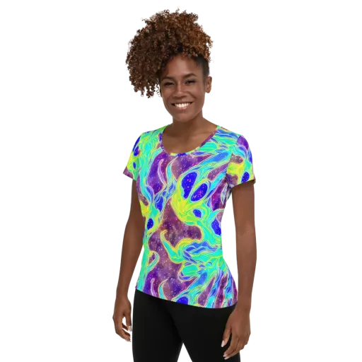 Galactic Marble on a Women's Athletic T-Shirt
